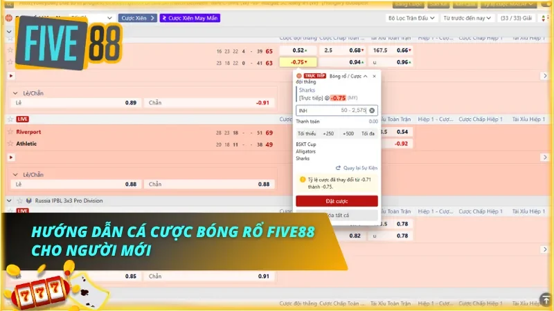 Giao diện chọn trận NBA và thao tác đặt kèo trên thiết bị di động