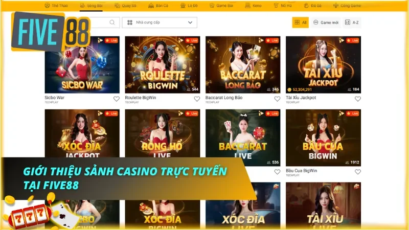 Sảnh Casino cực hot với nhiều game để trải nghiệm