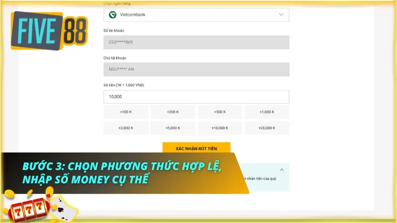 Click vào phương thức thanh toán do website cung cấp