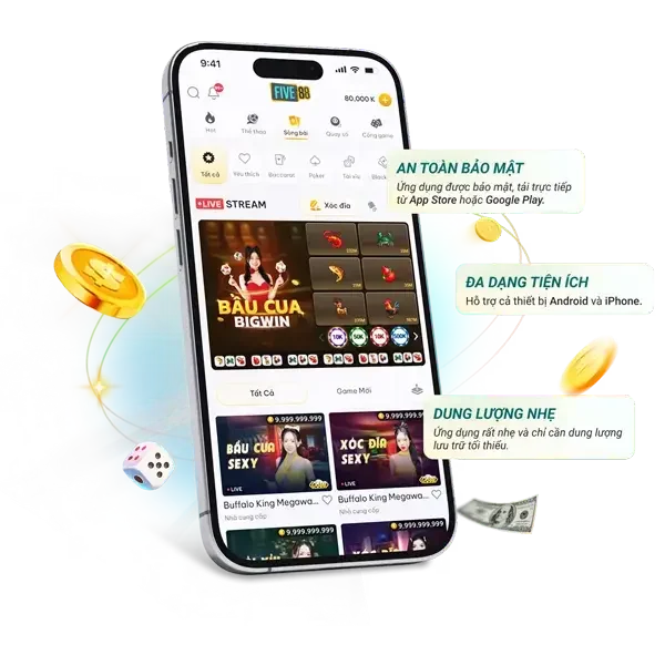 Ứng dụng Five88 trên IOS/Androild
